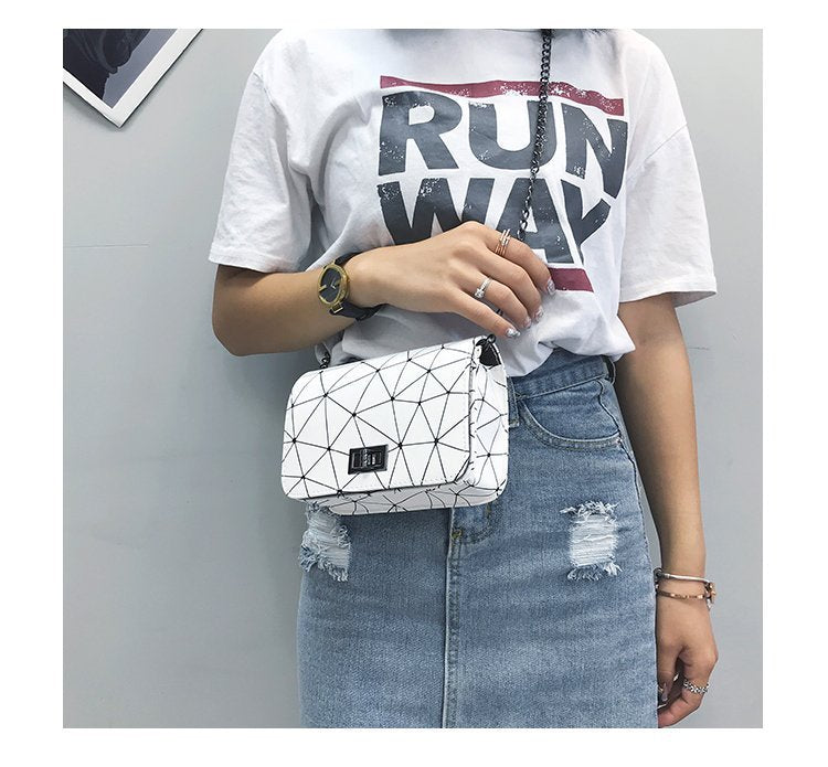 All-match Korean Messenger Bag Ins Super Fire Chain Shoulder Bag Lock Small Square Bag