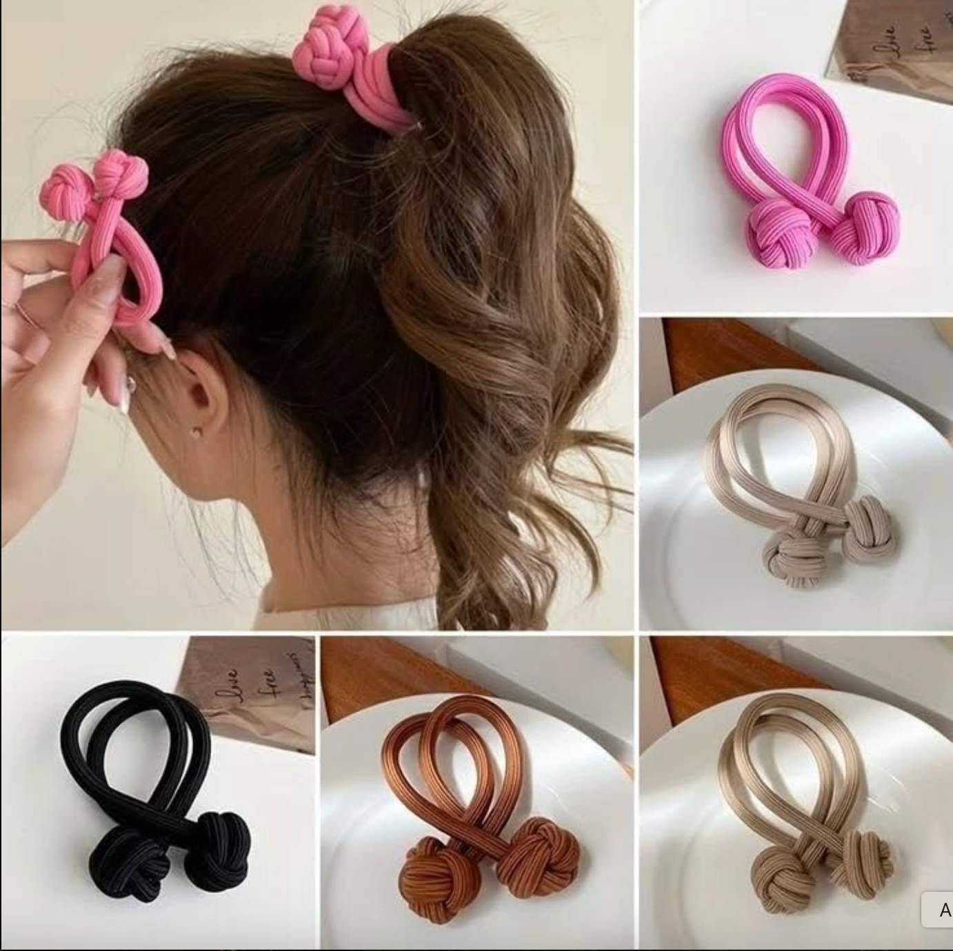 Knotted Scrunchies Hair Tie for Women (Pack of 3)