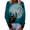 Christmas Women's Top Halloween Main Body Printed Round Neck