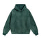 Washed And Worn Ripped Hooded Fleece Lined Sweater