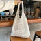 Women's Embroidered Lamb Wool One Shoulder Handbag