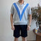 V-neck Short-sleeved Sweater Men's Striped