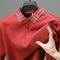 Autumn And Winter New Men's Fleece T-shirt Lapel Loose, Simple And All-matching