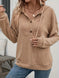Fall Winter Hooded Sunken Stripe Long-sleeved Sweater