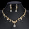 Golden Zircon Jewelry Set Bridal Necklace Earrings Wedding Two-piece Set