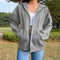Fashion Women's Loose Street Zip Top