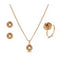 Twisted Bends And Hitches Creative Knotted Necklace Ear Stud Ring Jewelry Suit