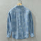 Jacquard Color Matching Casual Denim Long-sleeved Shirt Men's Loose Shirt Coat