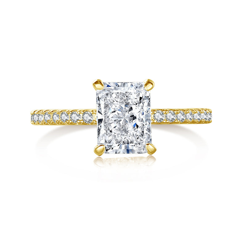 18k Zircon Ring Pure Silver High Carbon Diamond