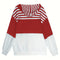 Casual Striped Contrast Color Zipper Hooded Sweater