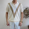 V-neck Short-sleeved Sweater Men's Striped