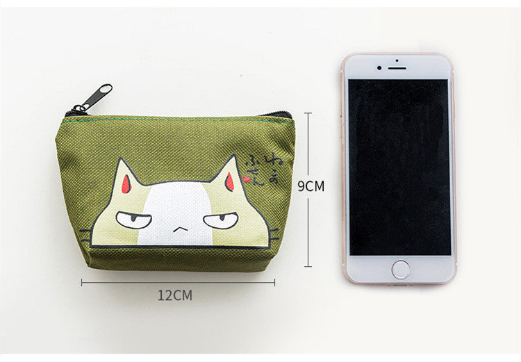 Creative Cartoon Canvas Printing Coin Clutch