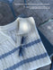 Lightweight Y-shaped Lapel Elegant Striped Vertical Striped Sweater