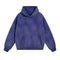 Washed And Worn Ripped Hooded Fleece Lined Sweater