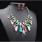 The big European and American fashion color alloy diamond necklace earrings set bride jewelry factory direct