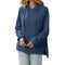 Waffle Knit Pullover Long Sleeve Sweater