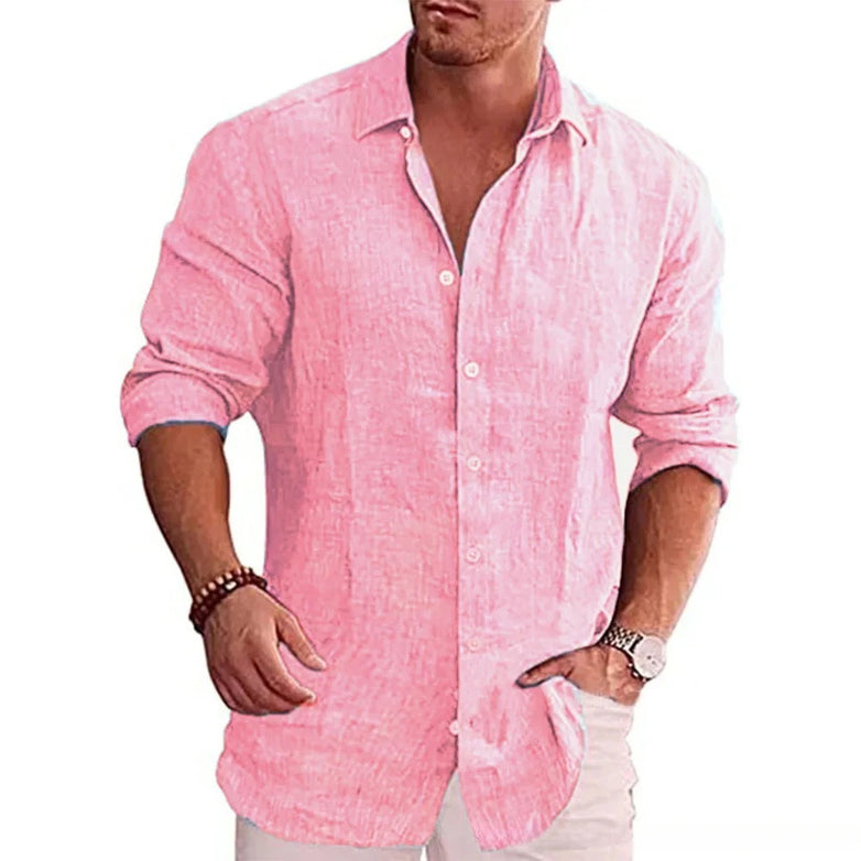 3D Printed Casual Men's Solid Color Shirt Slim Lapel