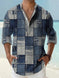 Thin Casual Digital Bamboo Linen Hawaiian Long Sleeve Shirt