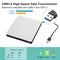 Black and White Ultra-thin External DVD RW CD Writer Drive, Burner, Reader, Portable Stereo Texture Laptop DVD Burner USB3.0