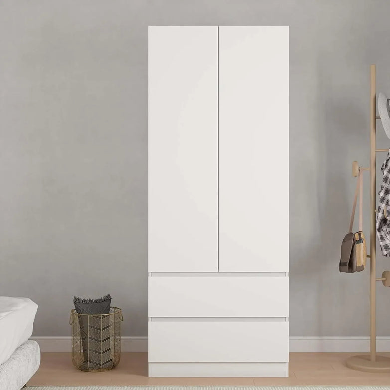 Doors Armoire Wardrobe Closet, Wardrobe Closet with Drawers, Armoire and Wardrobe with Shelves & Hanging Rod for Bedroom