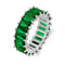 Ha Color Mixed Color Rectangular Zircon Ring