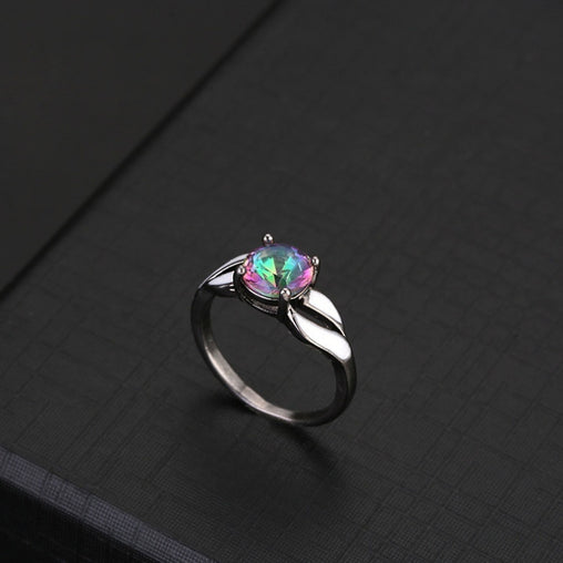 Black And White Colorful Shining Gemstone Ring