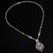 Color Zirconium Necklace Earrings 4-piece Set