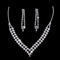 Full Rhinestone Zircon Water Drop Necklace Earrings Jewelry Set
