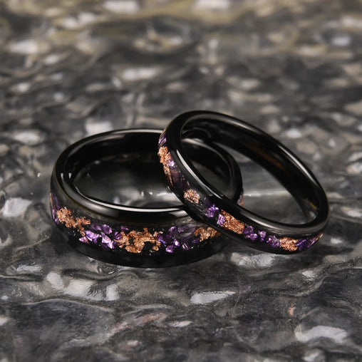 Inlaid Purple Galaxy Gravel Popular Ring