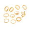Geometric Creative Simple Temperament Women's Ring Snake Rose Hollow Flower 11-piece Set