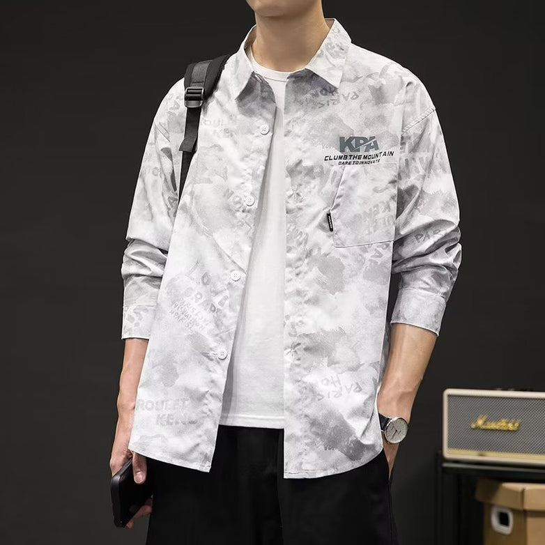 Japanese-style Retro Camouflage Shirt Men
