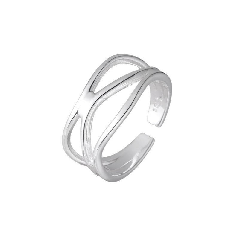 925 Sterling Silver Multi-layer Line Tail Finger Female Simple And Compact Exquisite Ring