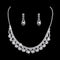 Full Rhinestone Zircon Water Drop Necklace Earrings Jewelry Set