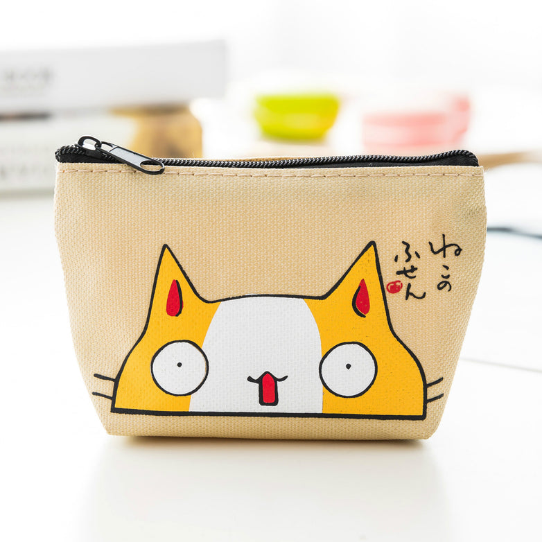 Creative Cartoon Canvas Printing Coin Clutch