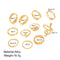 Geometric Creative Simple Temperament Women's Ring Snake Rose Hollow Flower 11-piece Set